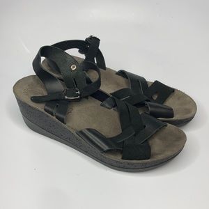 NWOT Fantasy Sandals black wedge sandals size 41